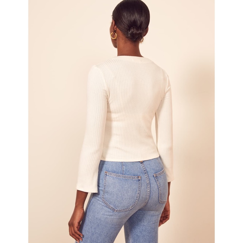 REFORMATION Gellar Top Ivory Size Medium - Picture 4 of 13